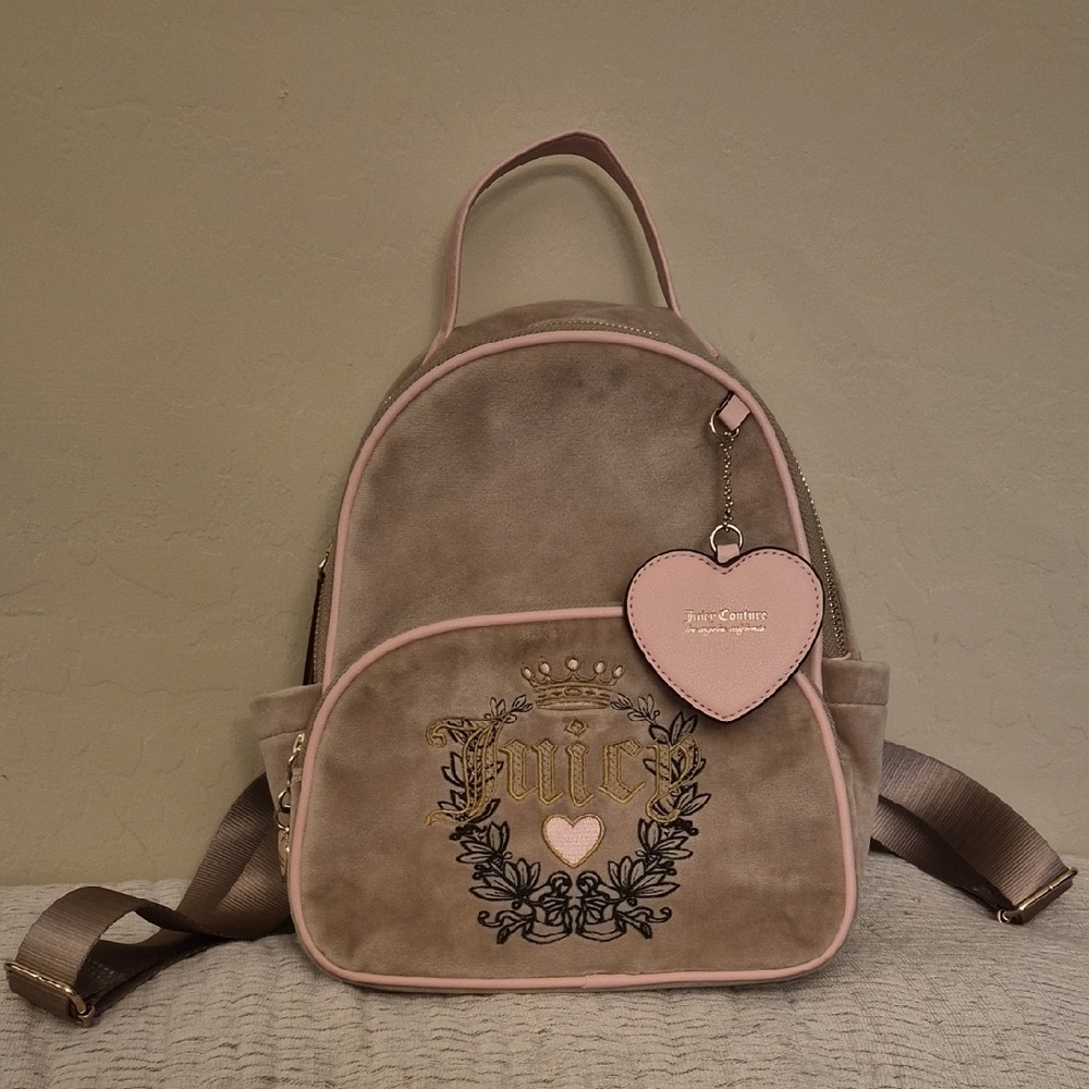Juicy Couture Beige and Pink Backpack